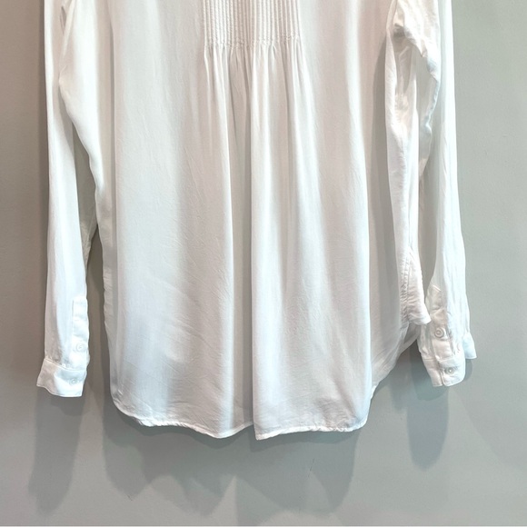 Sundance Long Sleeve 1/2 Button Pleated Ruffle Front Top - Picture 10 of 10